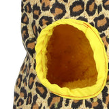 Warm Birdhouse Round Shape Soft Plush Save Space Easy Clean Safety Parrots HouseLeopard Print - Extra Image