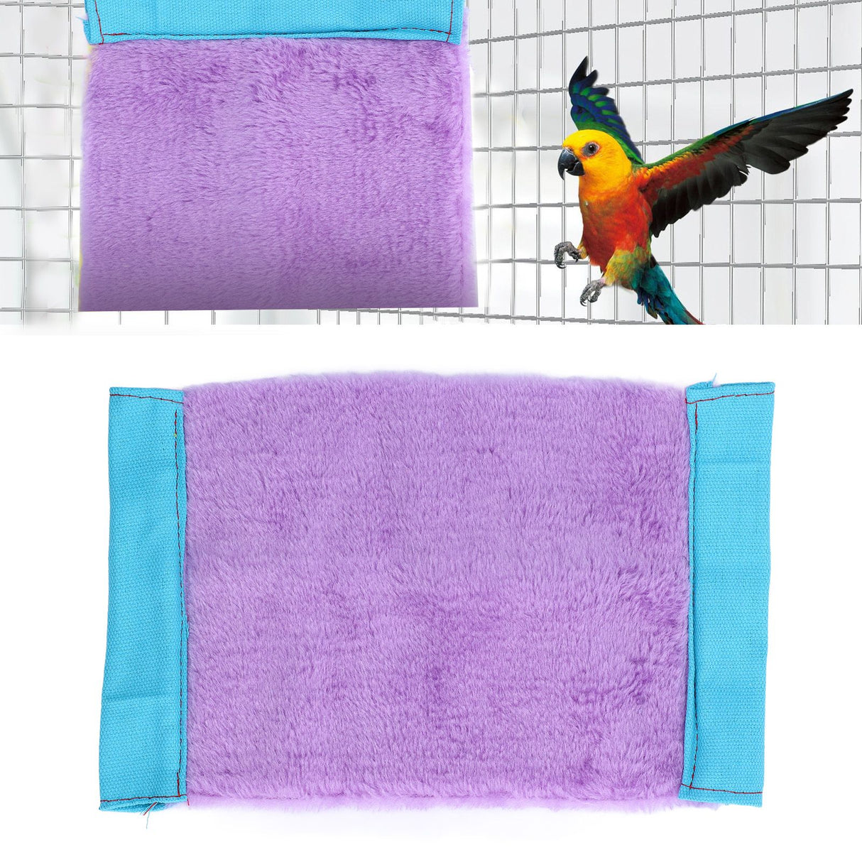 Bird Bed Chinchilla Honey Glider Flying Parrot Portable Soft Warm Hanging Hammock NestPurple