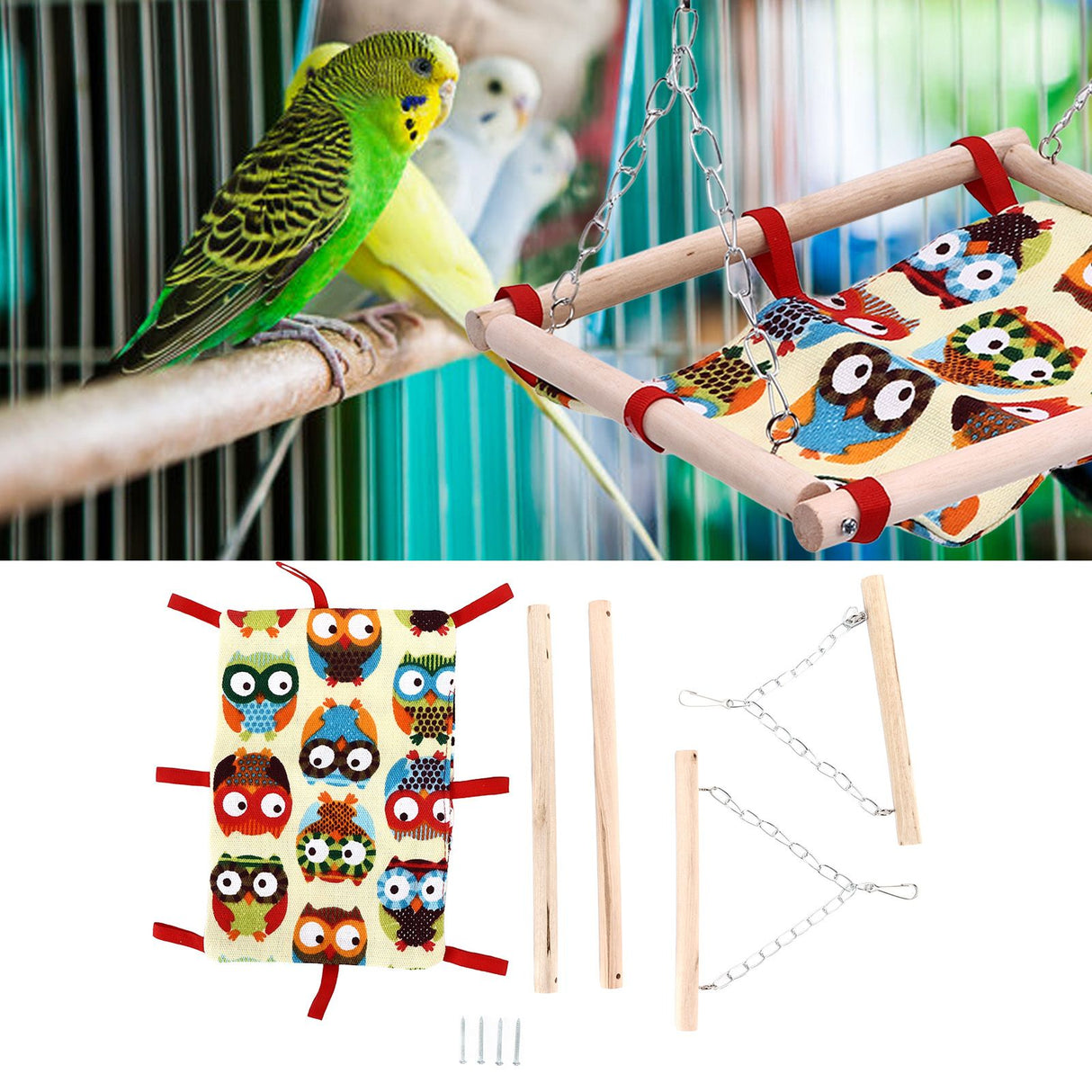 Bird Game Bed Hook Design Save Space Foldable Portable Soft Comfortable Hangable Parakeet Hammock for Home Travelling