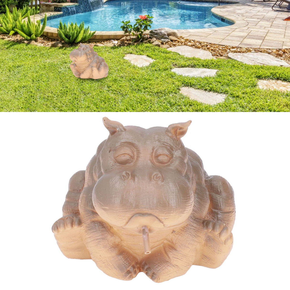 Hippo Decor Hippo Appearance Fine Workmanship Resin Material Small Volume Pond Spitters