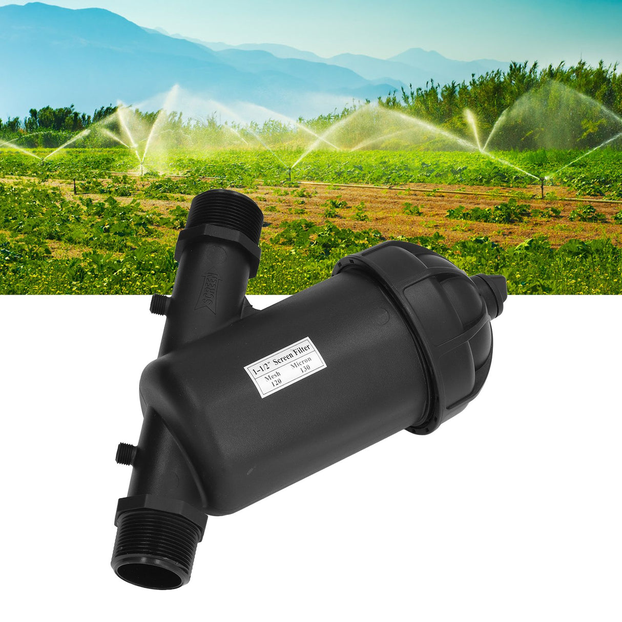 120 Mesh Drip Filter G1‑1/2 Male Thread Disc Filter for Gardening Agriculture Greenhouse Irrigation