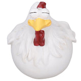 Big Eye Chicken Ornaments Funny Chicken Statues for Garden Stairs Farm Patio BackyardA - Rear View