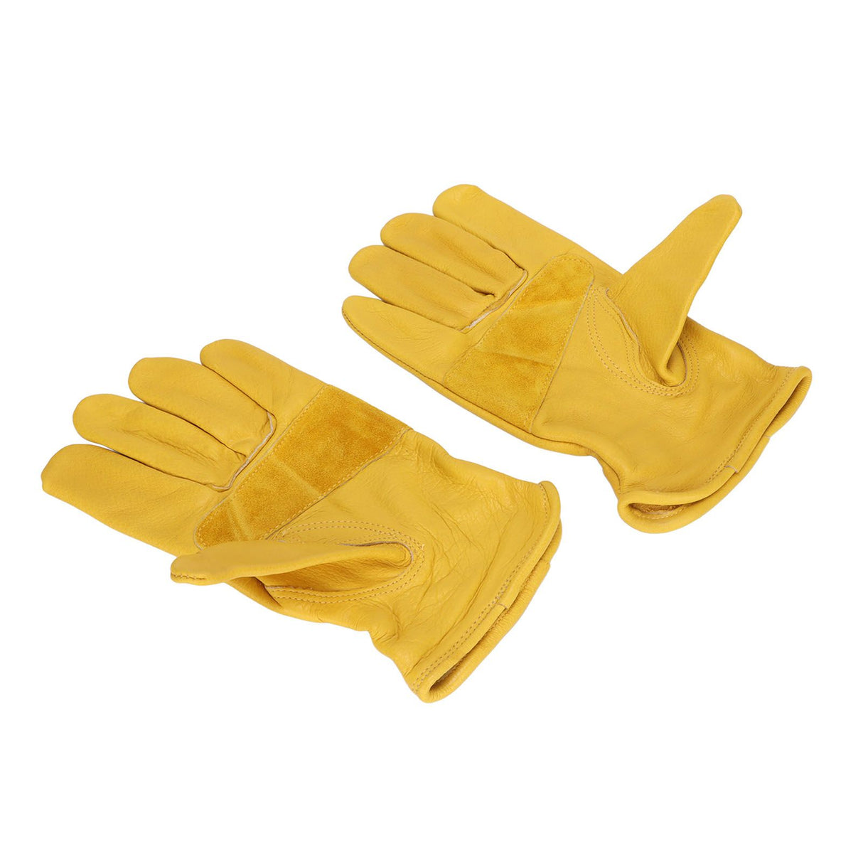 Garden Cowhide Gloves Wear Resistance Full Finger Leather Gloves for Outdoor CyclingM