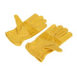 Garden Cowhide Gloves Wear Resistance Full Finger Leather Gloves for Outdoor CyclingM - Rear View