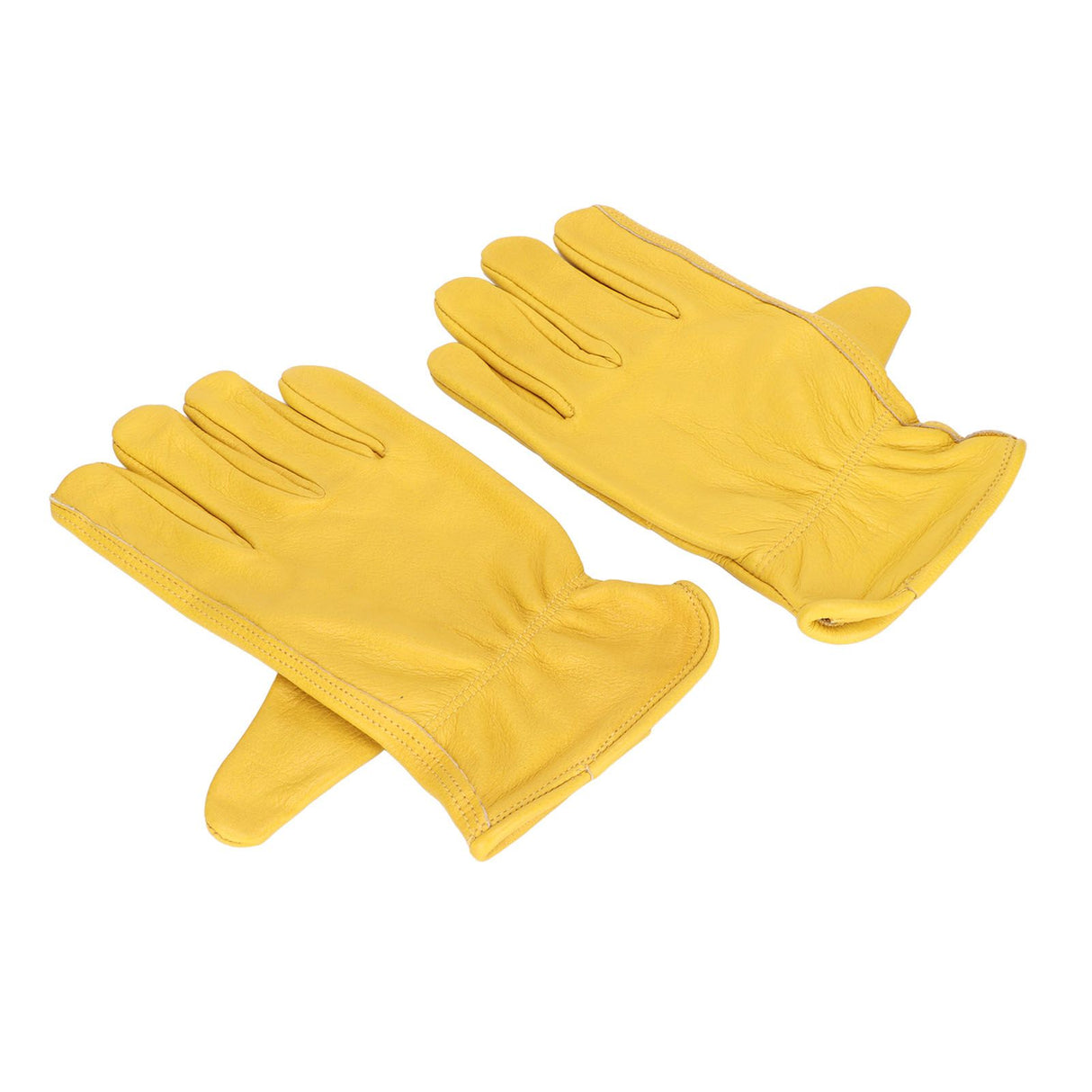 Garden Cowhide Gloves Wear Resistance Full Finger Leather Gloves for Outdoor CyclingM