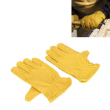 Garden Cowhide Gloves Wear Resistance Full Finger Leather Gloves for Outdoor CyclingM