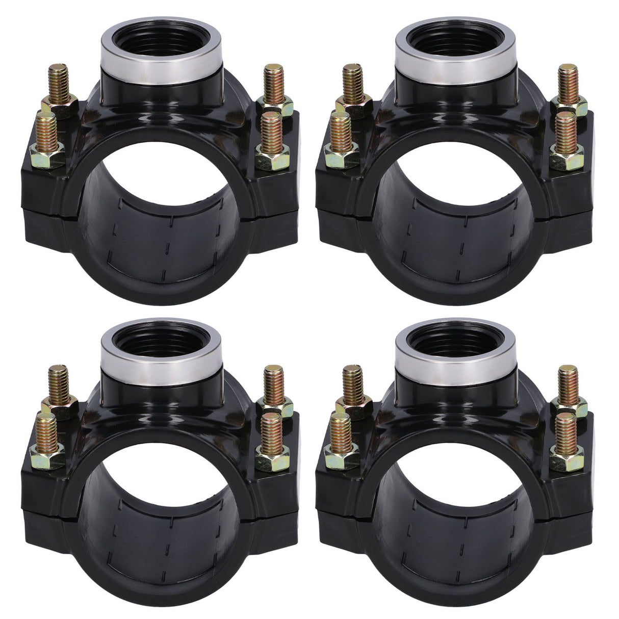 4 Sets Water Drain Saddle Plastic Pipe Additional Quick Connector Tee Kit G1 Female Thread