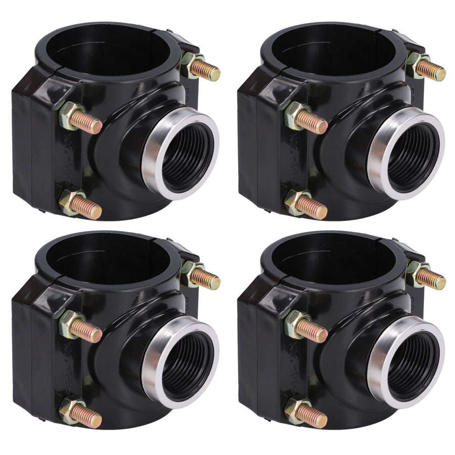 4 Sets Water Drain Saddle Plastic Pipe Additional Quick Connector Tee Kit G1 Female Thread