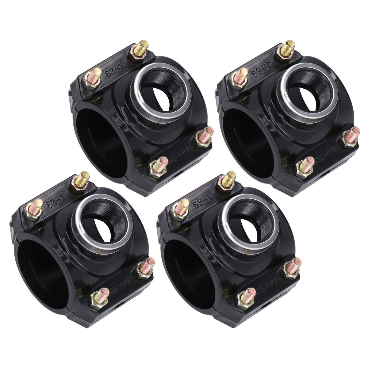 4 Sets Water Drain Saddle Plastic Pipe Additional Quick Connector Tee Kit G1 Female Thread
