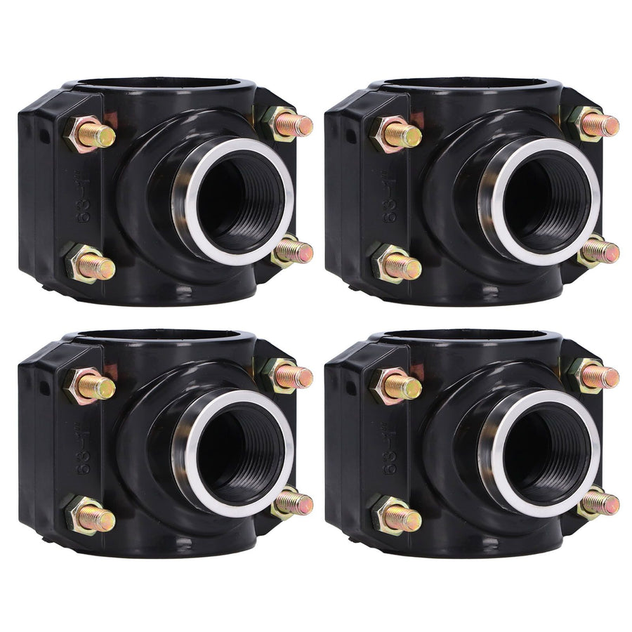 4 Sets Water Drain Saddle Plastic Pipe Additional Quick Connector Tee Kit G1 Female Thread