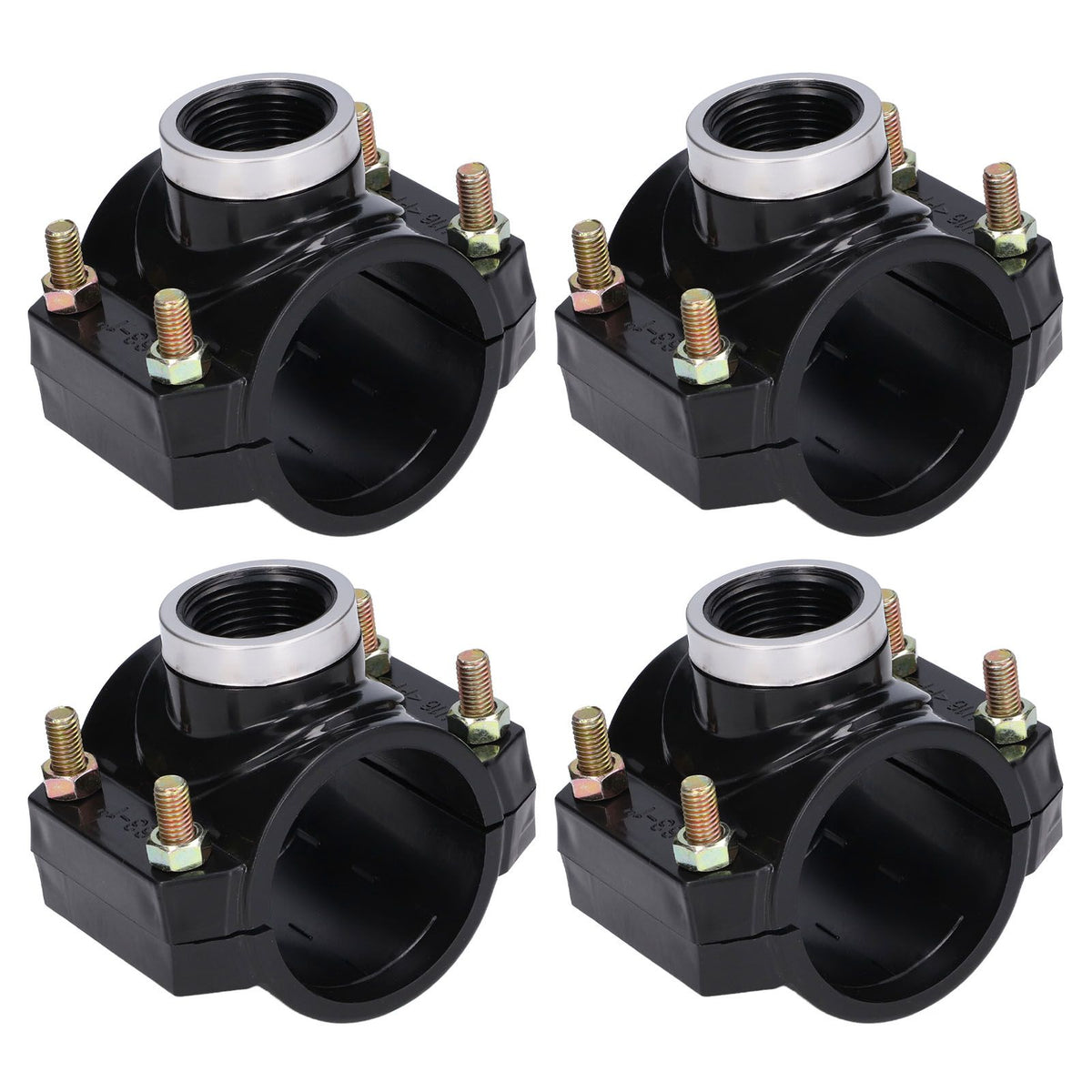 4 Sets Water Drain Saddle Plastic Pipe Additional Quick Connector Tee Kit G1 Female Thread