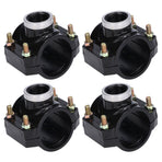 4 Sets Water Drain Saddle Plastic Pipe Additional Quick Connector Tee Kit G1 Female Thread