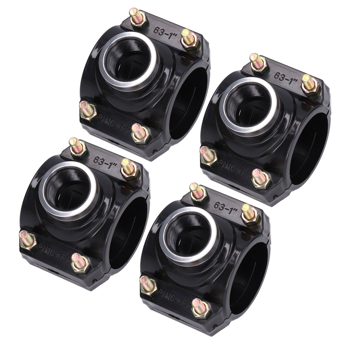 4 Sets Water Drain Saddle Plastic Pipe Additional Quick Connector Tee Kit G1 Female Thread