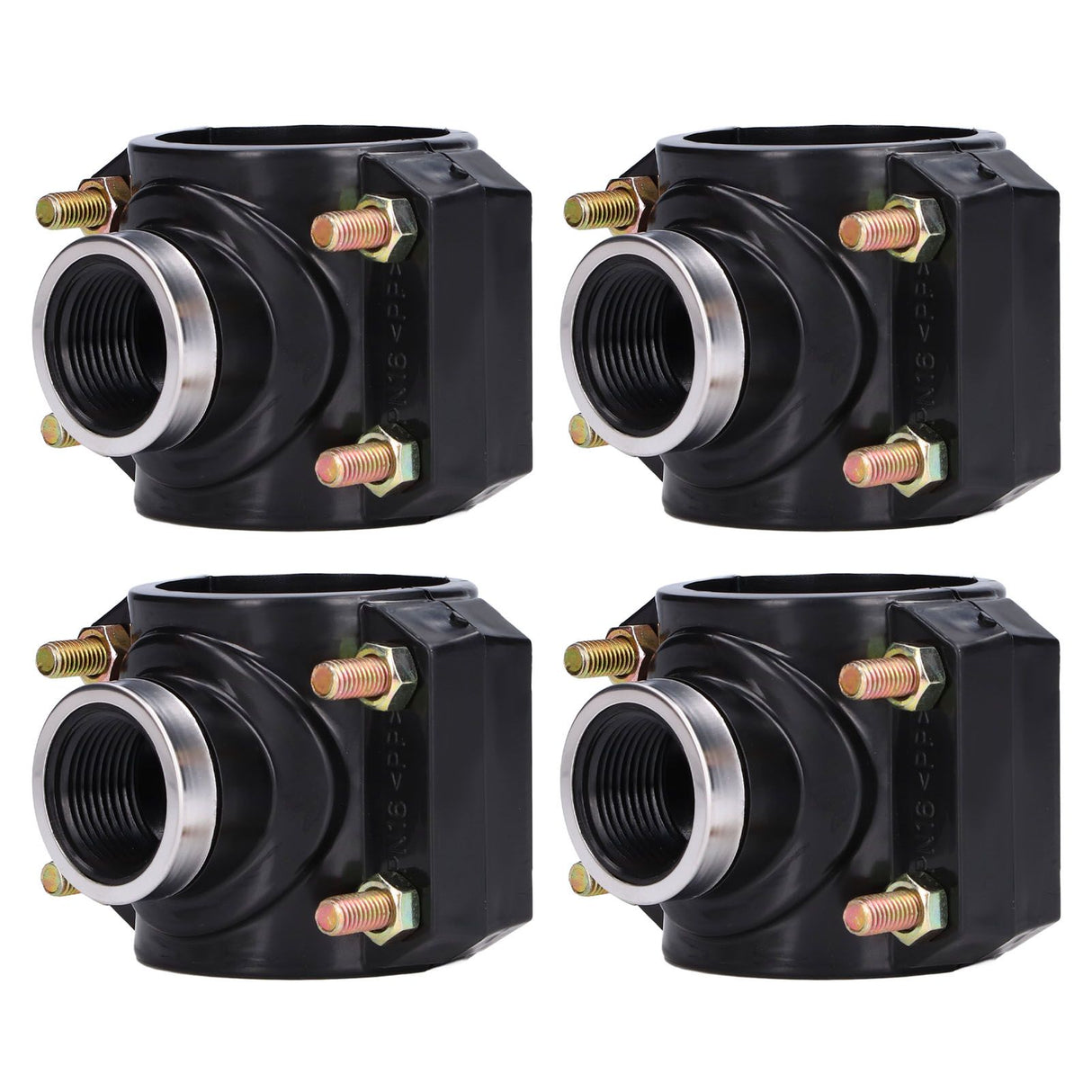 4 Sets Water Drain Saddle Plastic Pipe Additional Quick Connector Tee Kit G1 Female Thread