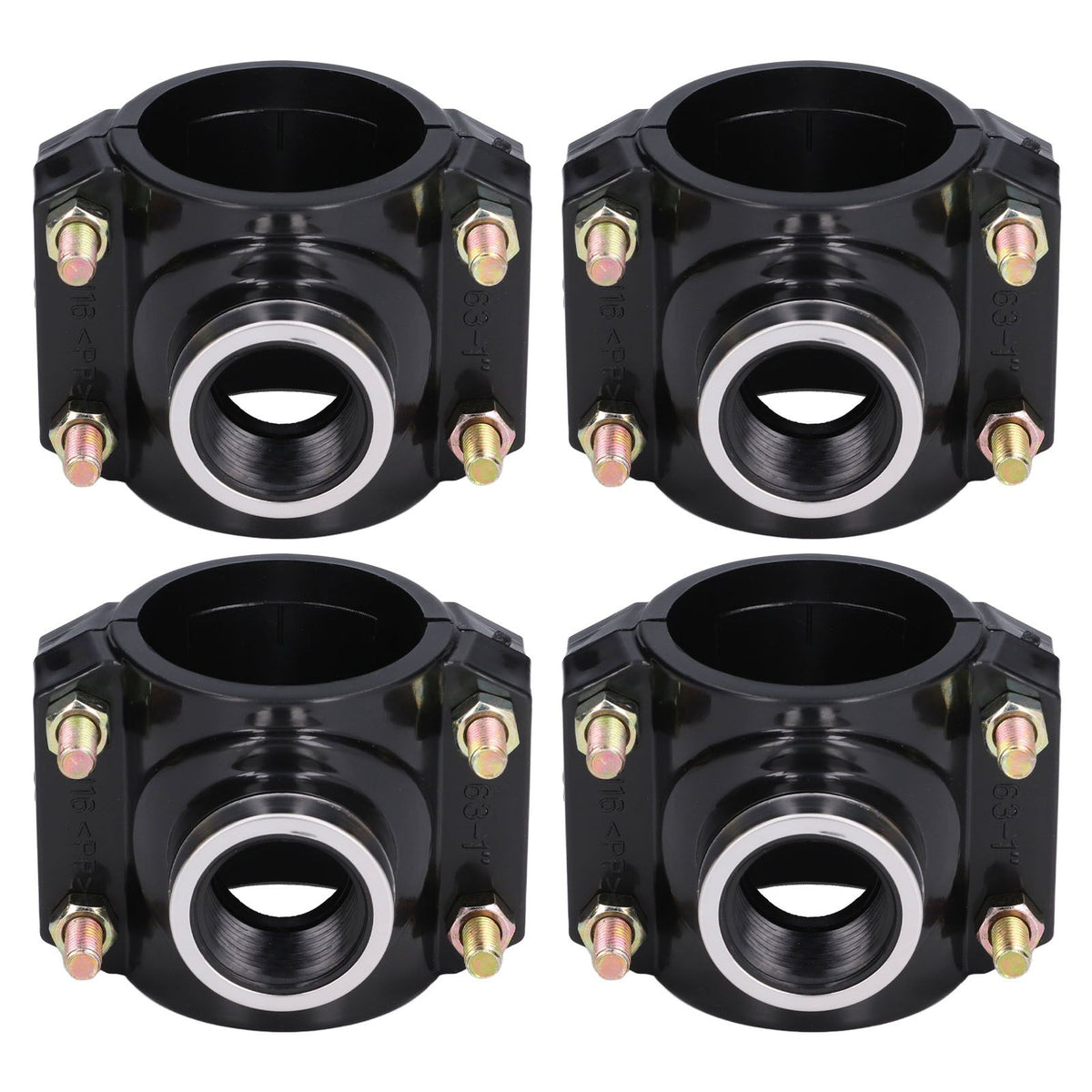 4 Sets Water Drain Saddle Plastic Pipe Additional Quick Connector Tee Kit G1 Female Thread