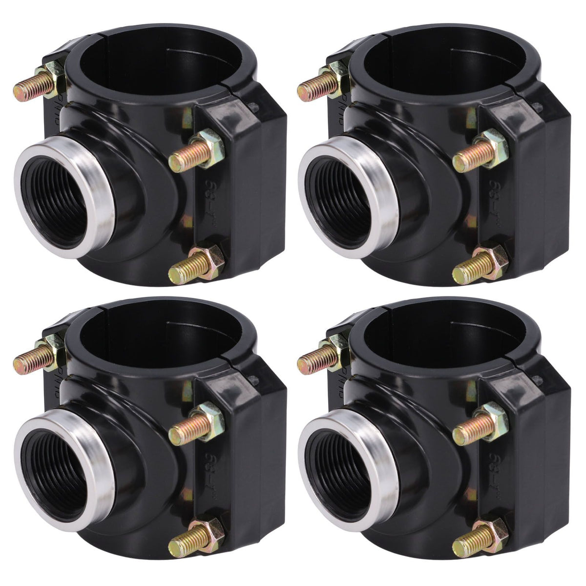 4 Sets Water Drain Saddle Plastic Pipe Additional Quick Connector Tee Kit G1 Female Thread