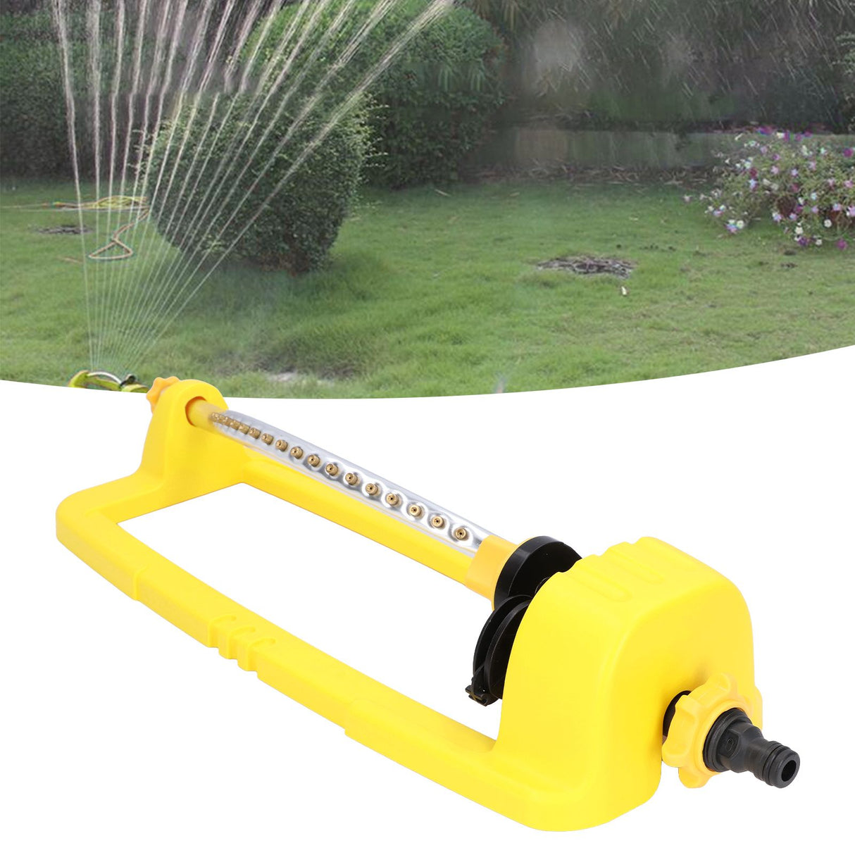 Oscillating Sprinkler 18 Holes Large Coverage Automatic Rotation Water Sprinkler for Lawns Gardens