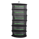 Herb Drying Rack Breathable Mesh Hanging Foldable Dryer with Zippers Ring for Garden Plant