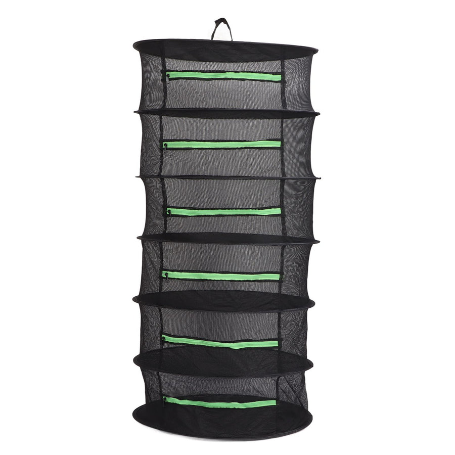 Herb Drying Rack Breathable Mesh Hanging Foldable Dryer with Zippers Ring for Garden Plant