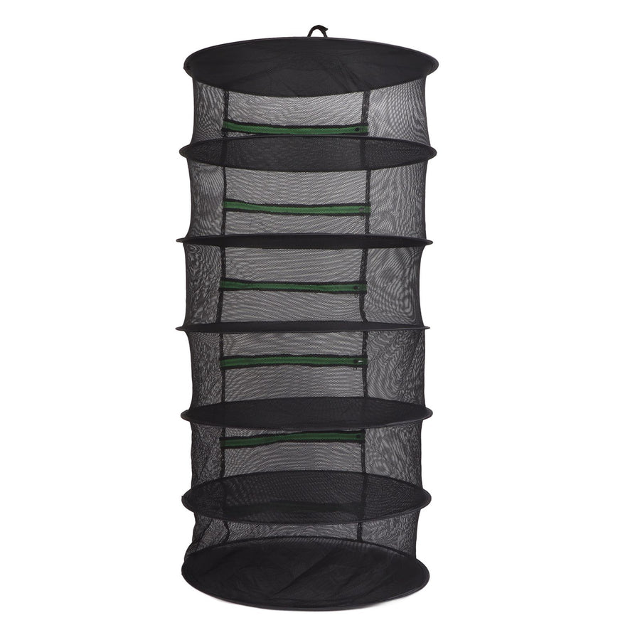Herb Drying Rack Breathable Mesh Hanging Foldable Dryer with Zippers Ring for Garden Plant