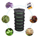 Herb Drying Rack Breathable Mesh Hanging Foldable Dryer with Zippers Ring for Garden Plant