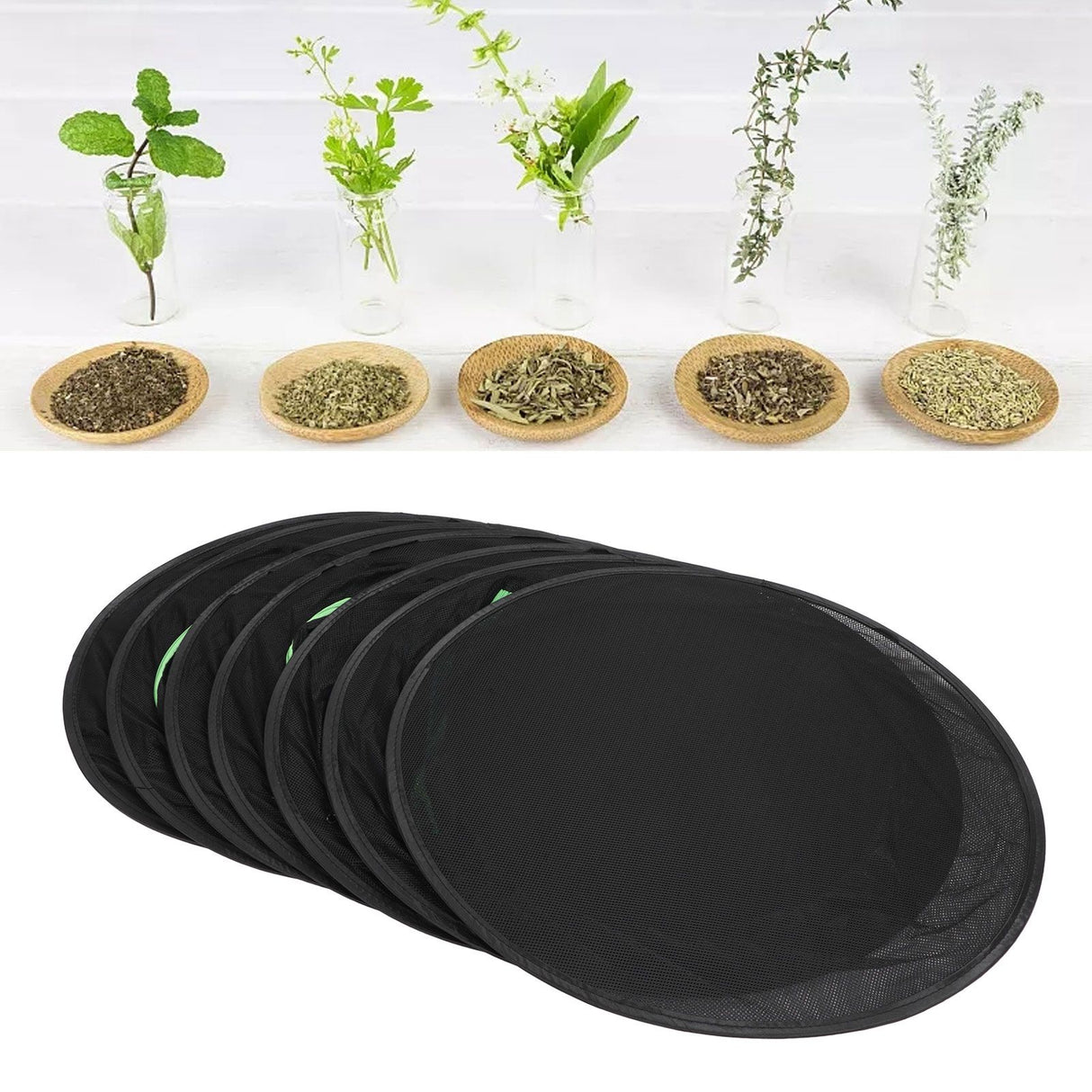 Herb Drying Rack Breathable Mesh Hanging Foldable Dryer with Zippers Ring for Garden Plant