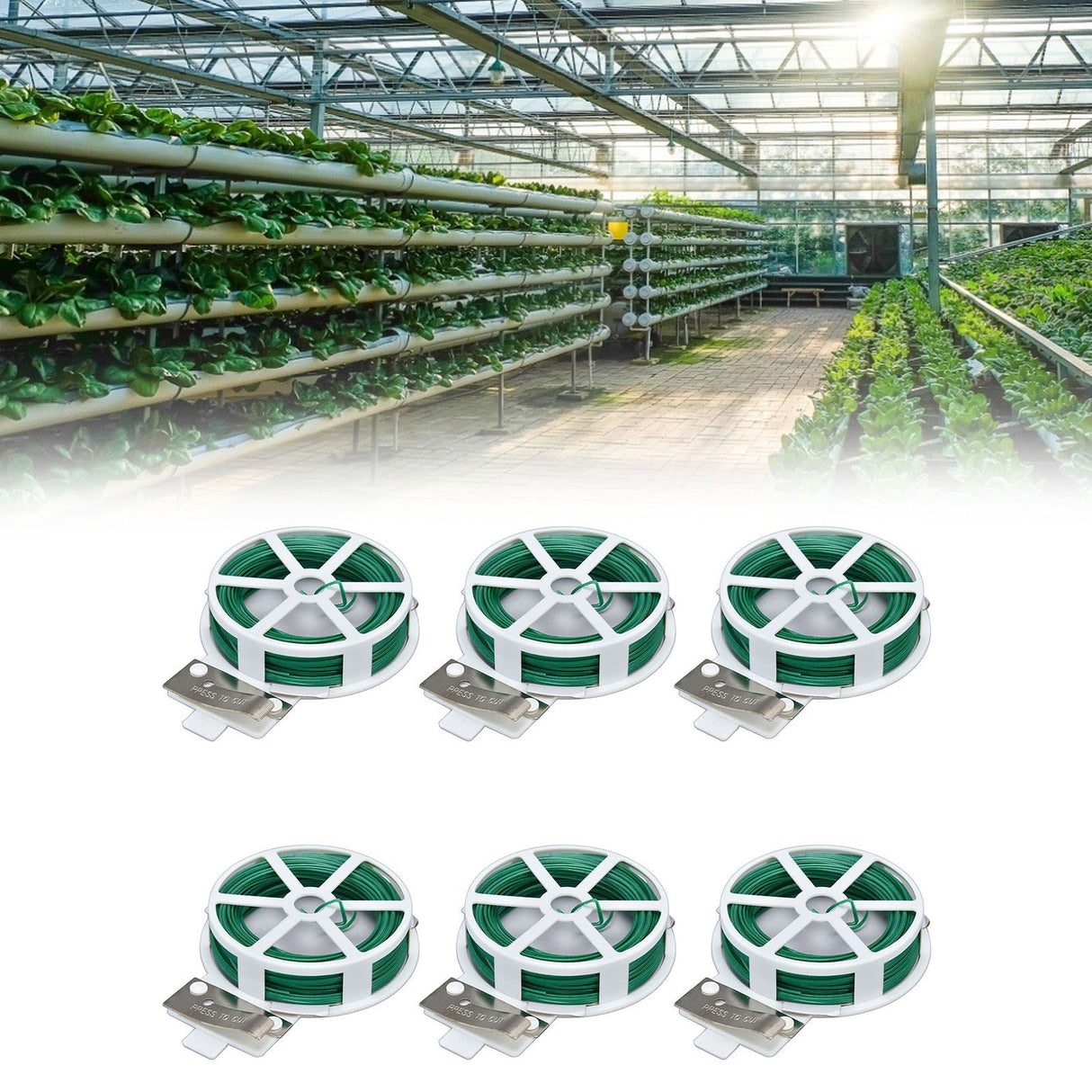 6Pcs Green Tie Wire Gardening Twist Tie Climbing Vine Tie Wire for DIY Flower Fixed Plant Support