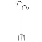 Shepherd's Hook Detachable Bird Feeder Hanger Iron 2 Hooks 5 Prong Bases Courtyard Accessories