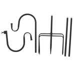 Shepherd's Hook Detachable Bird Feeder Hanger Iron 2 Hooks 5 Prong Bases Courtyard Accessories