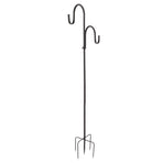 Shepherd's Hook Detachable Bird Feeder Hanger Iron 2 Hooks 5 Prong Bases Courtyard Accessories