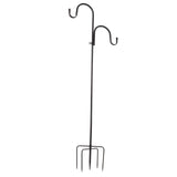 Shepherd's Hook Detachable Bird Feeder Hanger Iron 2 Hooks 5 Prong Bases Courtyard Accessories