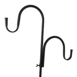 Shepherd's Hook Detachable Bird Feeder Hanger Iron 2 Hooks 5 Prong Bases Courtyard Accessories - Extra Image