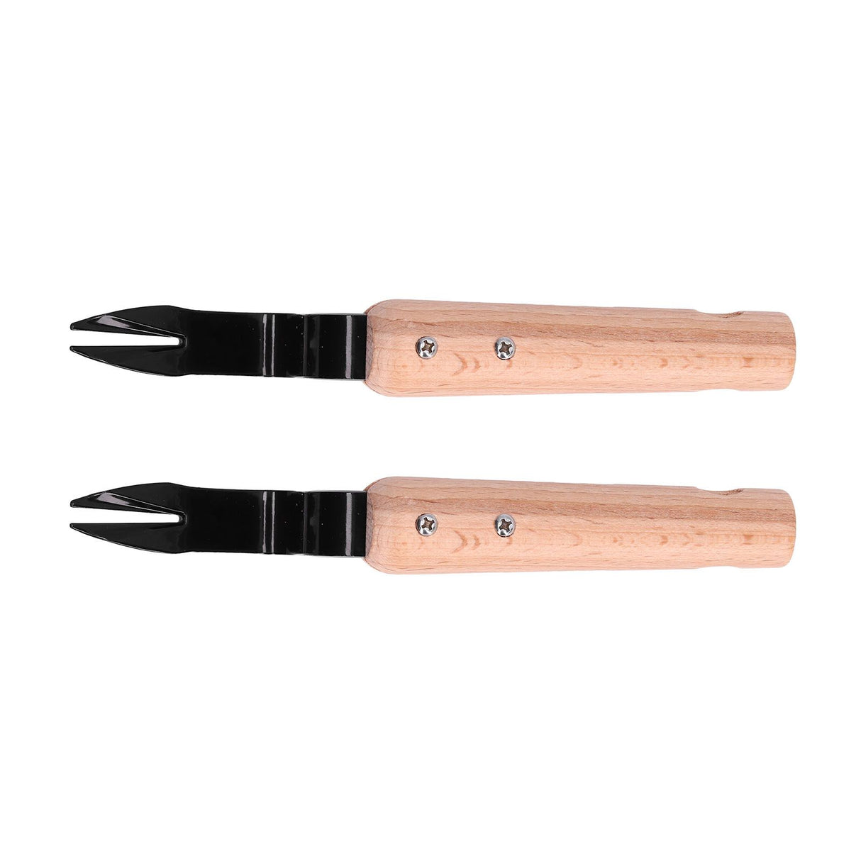 2Pcs Forked Head Hand Weeder Puller Wood Handle Remove Weeds Shovel Garden Weeding Fork Trimming Tools Planting Gadgets