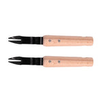2Pcs Forked Head Hand Weeder Puller Wood Handle Remove Weeds Shovel Garden Weeding Fork Trimming Tools Planting Gadgets
