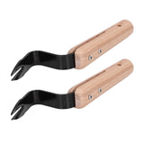 2Pcs Forked Head Hand Weeder Puller Wood Handle Remove Weeds Shovel Garden Weeding Fork Trimming Tools Planting Gadgets
