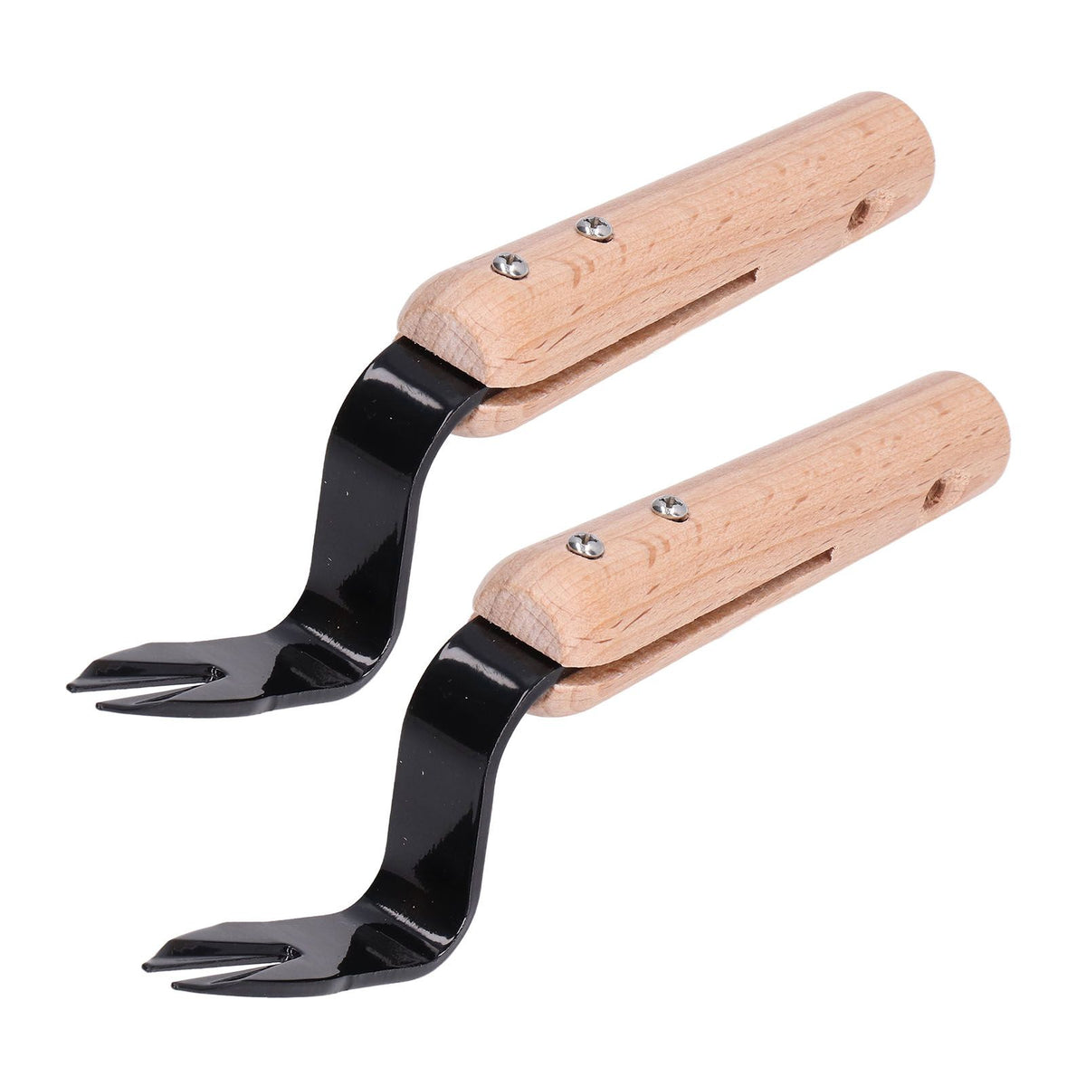 2Pcs Forked Head Hand Weeder Puller Wood Handle Remove Weeds Shovel Garden Weeding Fork Trimming Tools Planting Gadgets