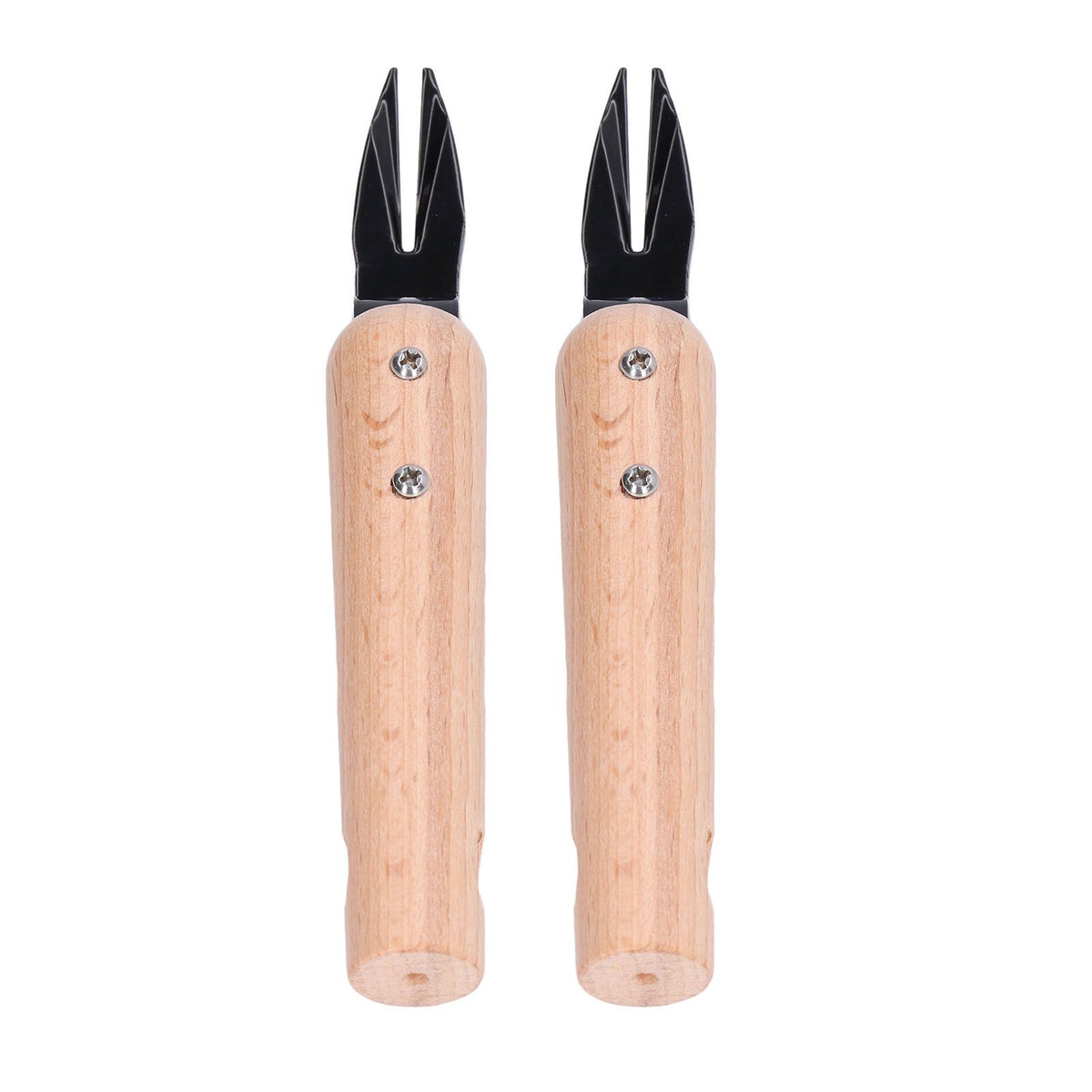 2Pcs Forked Head Hand Weeder Puller Wood Handle Remove Weeds Shovel Garden Weeding Fork Trimming Tools Planting Gadgets