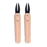 2Pcs Forked Head Hand Weeder Puller Wood Handle Remove Weeds Shovel Garden Weeding Fork Trimming Tools Planting Gadgets - Extra Image