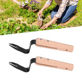 2Pcs Forked Head Hand Weeder Puller Wood Handle Remove Weeds Shovel Garden Weeding Fork Trimming Tools Planting Gadgets - Extra Image