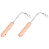 2pcs Garden Weeder Lightweight Efficient Labor Saving Ergonomic Design Small Compact Digging Supplies - Close-Up Angle