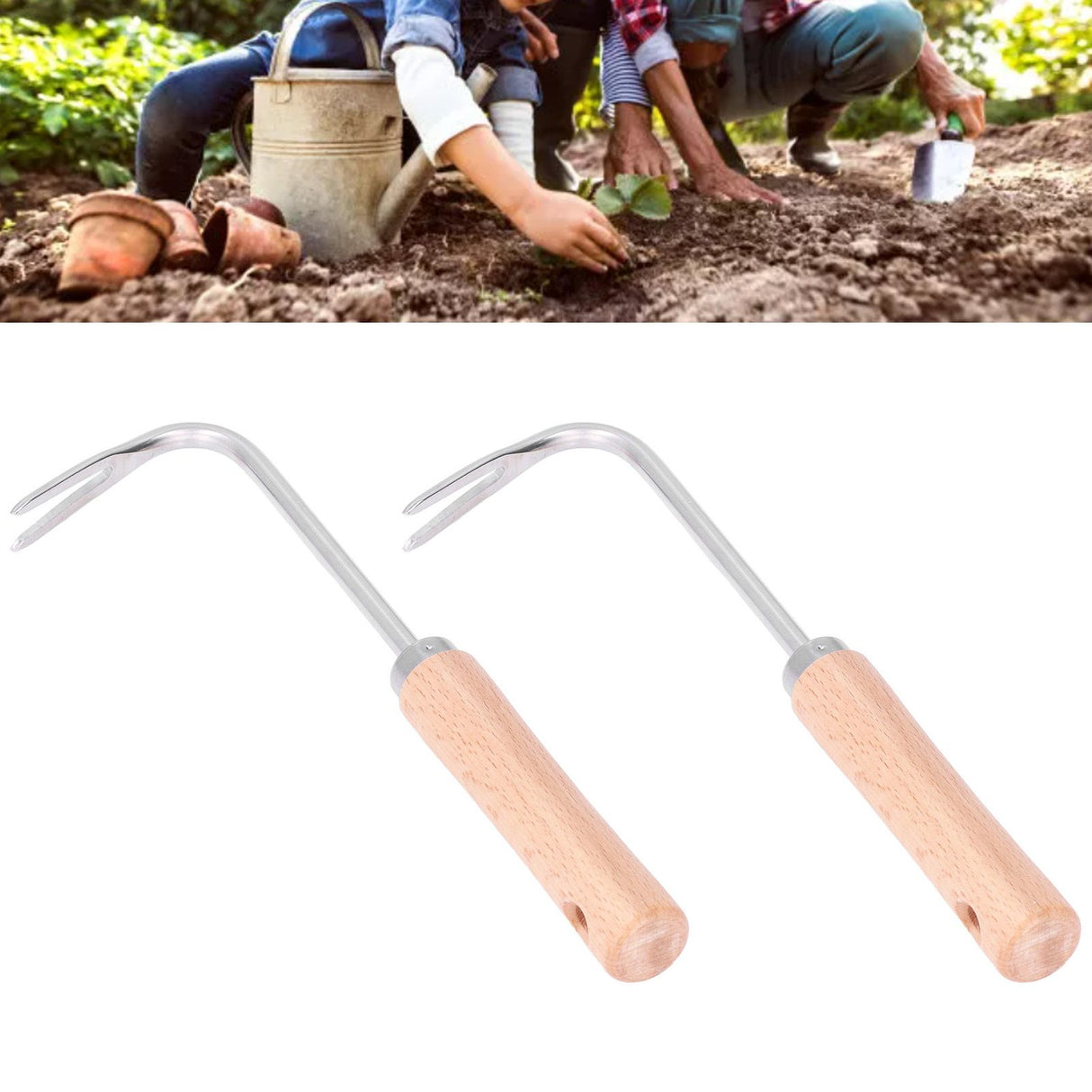 2pcs Garden Weeder Lightweight Efficient Labor Saving Ergonomic Design Small Compact Digging Supplies