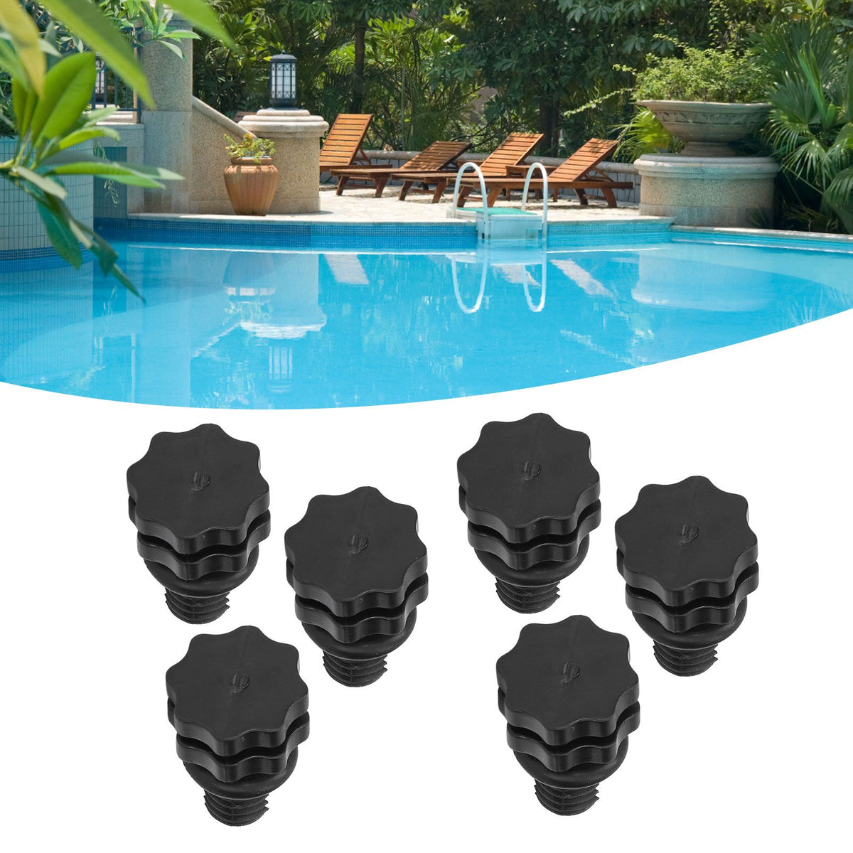 6Pcs Vent Valve Air Safety Exhaust Pool Filter Accessory Set Kit for HAYWARD DE Pool Cleaning Tools