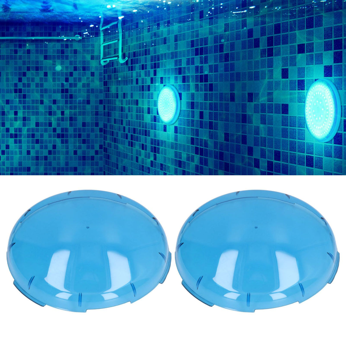 2Pcs 19cm Pool Lamp Lens Cover Swimming Pond Light Blue Transparent Lid for HAYWARD AMERILITE
