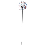 Outdoor Metal Wind Spinners LED Light Solar Powered Windmill for Yard Garden Lawns Decoration - Top-Down View