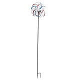 Outdoor Metal Wind Spinners LED Light Solar Powered Windmill for Yard Garden Lawns Decoration - Rear View