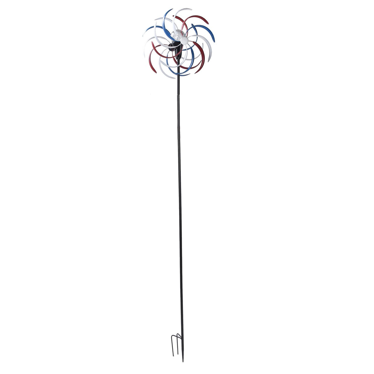 Outdoor Metal Wind Spinners LED Light Solar Powered Windmill for Yard Garden Lawns Decoration