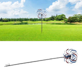 Outdoor Metal Wind Spinners LED Light Solar Powered Windmill for Yard Garden Lawns Decoration