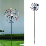 Outdoor Metal Wind Spinners LED Light Solar Powered Windmill for Yard Garden Lawns Decoration