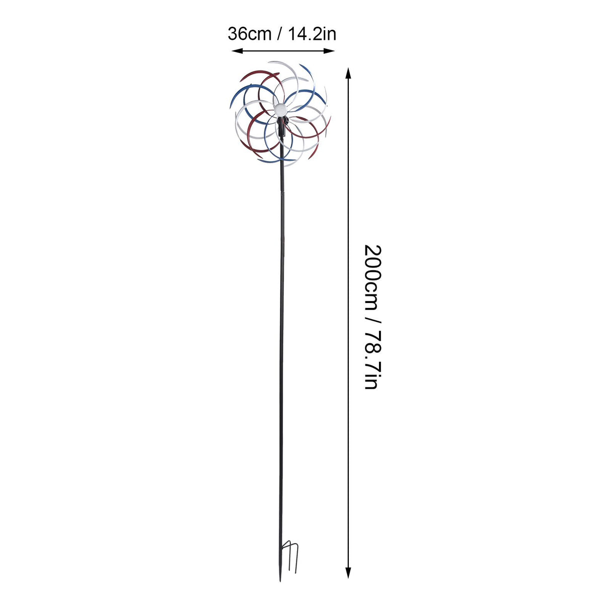 Outdoor Metal Wind Spinners LED Light Solar Powered Windmill for Yard Garden Lawns Decoration