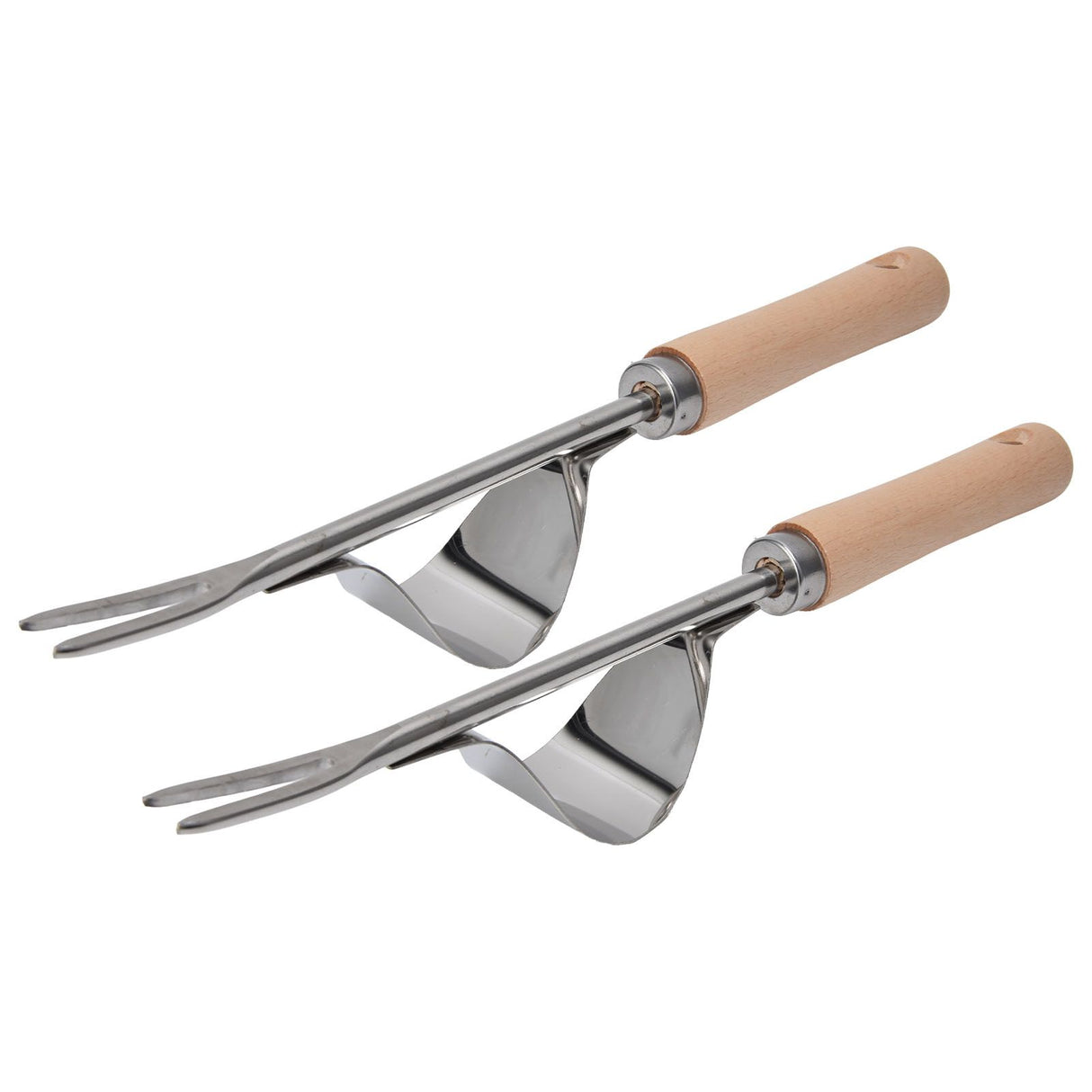 2Pcs Garden Hand Weeder Stainless Steel Sturdy Durable Rustproof Glossy Handle Weed Removal Tool